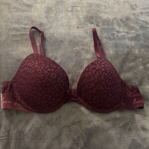 PINK Victoria's Secret Dark Red Leopard Bra